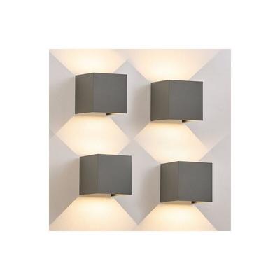 Led Wandleuchte Aussen Wandlampe innen - 4 Stück Außenwandleuchten Up Down Leuchte Aussen 5 w IP65 Image