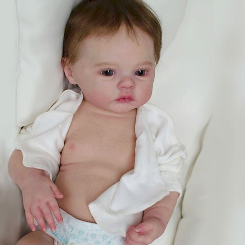 Lebensnahe Wiedergeborene Babypuppen - 20-Zoll Süß Real Life Realistische-Neugeborene Vollkörper Vinyl Babymädchen mit Zubehör Geschenkset für Kinder ab 3 Jahren Weihnachtsgeschenk