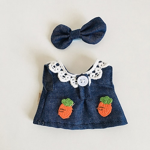 Plüsch Puppenkleider Niedliches Blumenkleid Puppenkleider für 7 Zoll/17 cm Plüsch Labubu Kawaii Puppenzubehör Spielzeuge Geschenke für Mädchen (OHNE Puppe)