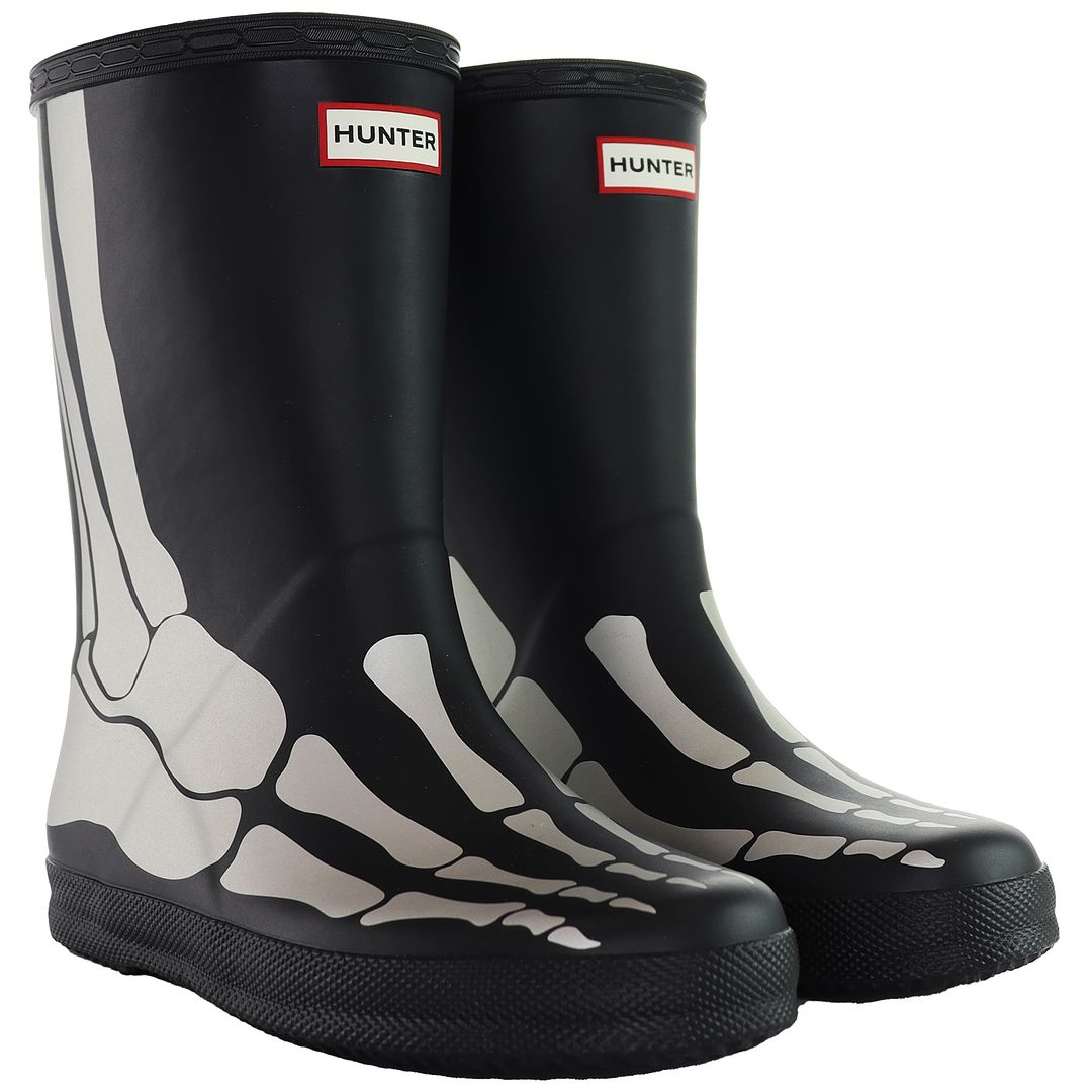 Hunter First Reflective Gummistiefel für Kinder, Schwarz Image