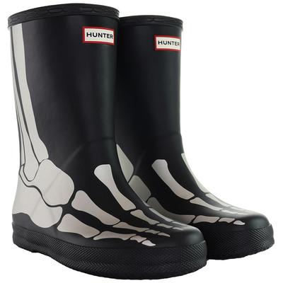 Hunter First Reflektierende schwarze Gummistiefel für Kinder