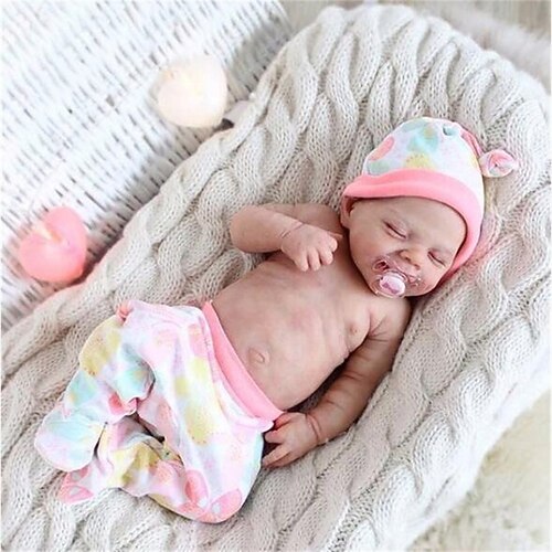Lebensnahe Wiedergeborene Babypuppen - 20-Zoll Süß Real Life Realistische-Neugeborene Vollkörper Vinyl Babymädchen mit Zubehör Geschenkset für Kinder ab 3 Jahren Weihnachtsgeschenk