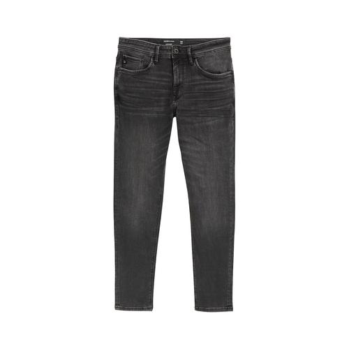 TOM TAILOR DENIM Herren Superflex Slim Tapered Jeans, schwarz, Uni, Gr. 34/34