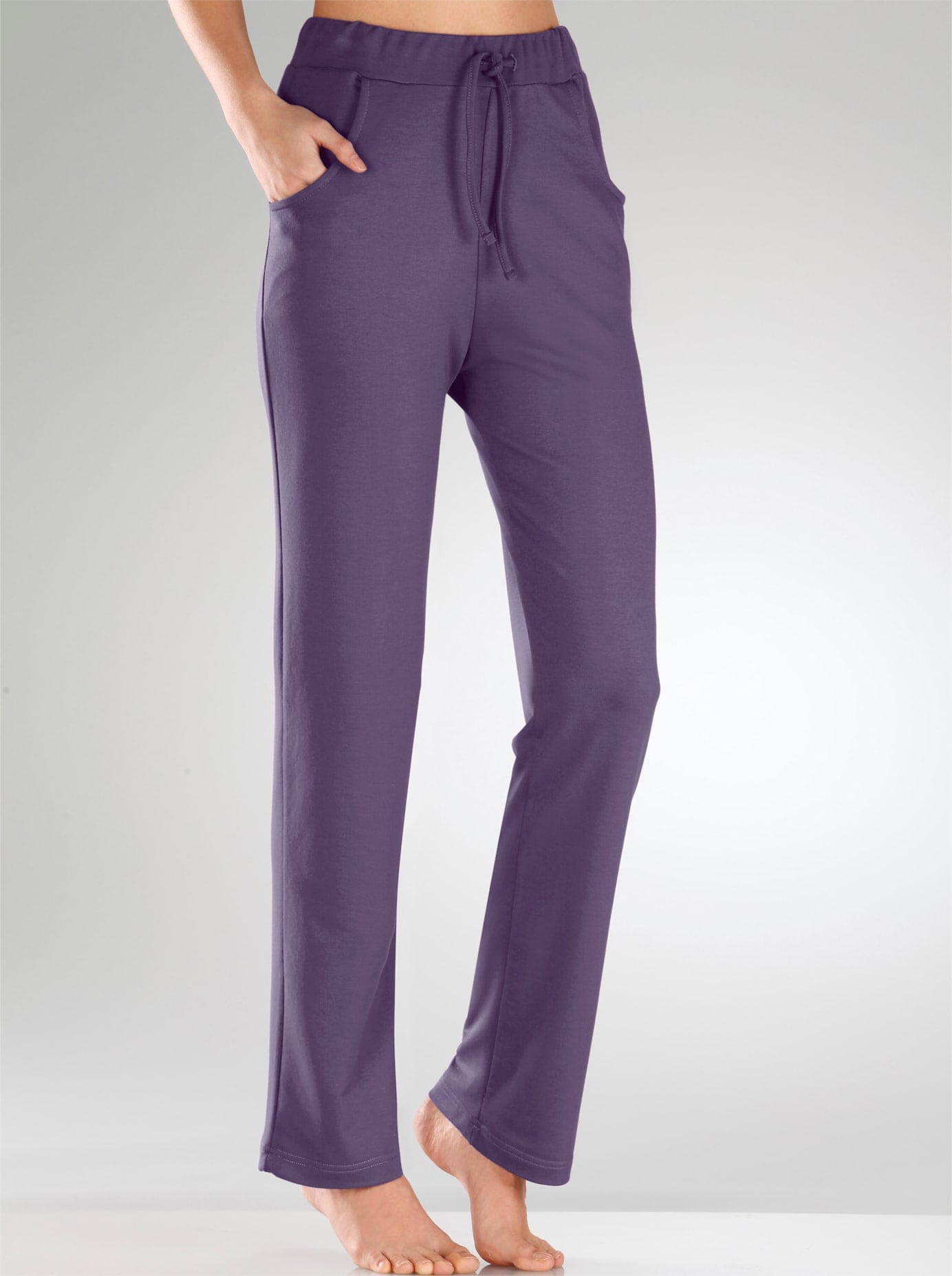 Homewearpants PLANTIER, Damen, Gr. 24/25, Kurzgrößen, lila (mauve), 64% Viskose, 30% Polyester, 6% Elasthan, unifarben, Hosen Image
