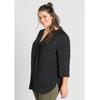 Tunika SHEEGO "Große Größen", Damen, Gr. 48, schwarz, Obermaterial: 100% Viskose, unifarben, casual, figurumspielend normal, Rundhals, 3/4-Ärmel, Tuniken, aus fließender Viskose-Qualität