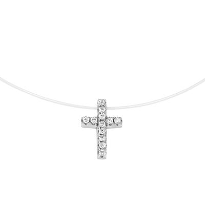 Collier SMART JEWEL "Anhänger Kreuz, Silber 925", silber, Halsketten, Damen, 45cm, Silber 925 (Sterlingsilber) Image