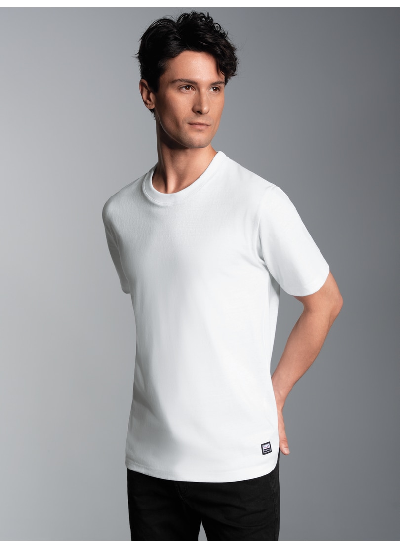 T-Shirt TRIGEMA "TRIGEMA Heavy T-Shirt aus 100% recycelter Baumwolle", Herren, Gr. 4XL, weiß, 100% Baumwolle (recycelt), Basic, Shirts Image