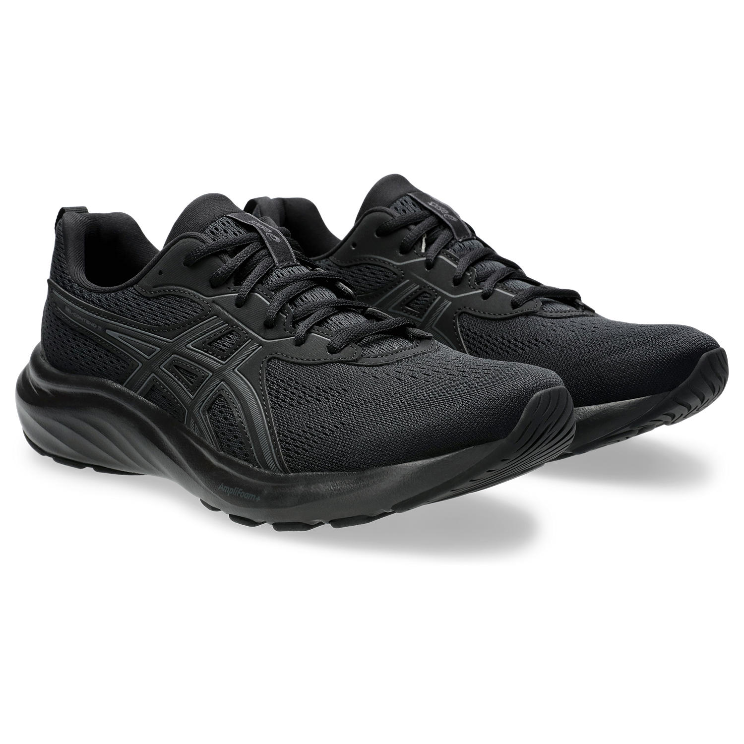 Laufschuh ASICS "GEL-CONTEND 9", Herren, Gr. 44, schwarz (schwarz, graphite grau), Synthetik, Textil, Schuhe Laufschuh, mehr Dämpfung
