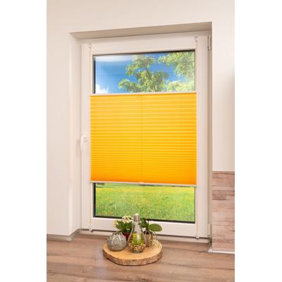 Plissee K-HOME "Klemmfix Pisa" Gr. 25, gelb, B:95cm H:130cm, Obermaterial: 100% Polyester, Plissees, Crushed-Optik Image