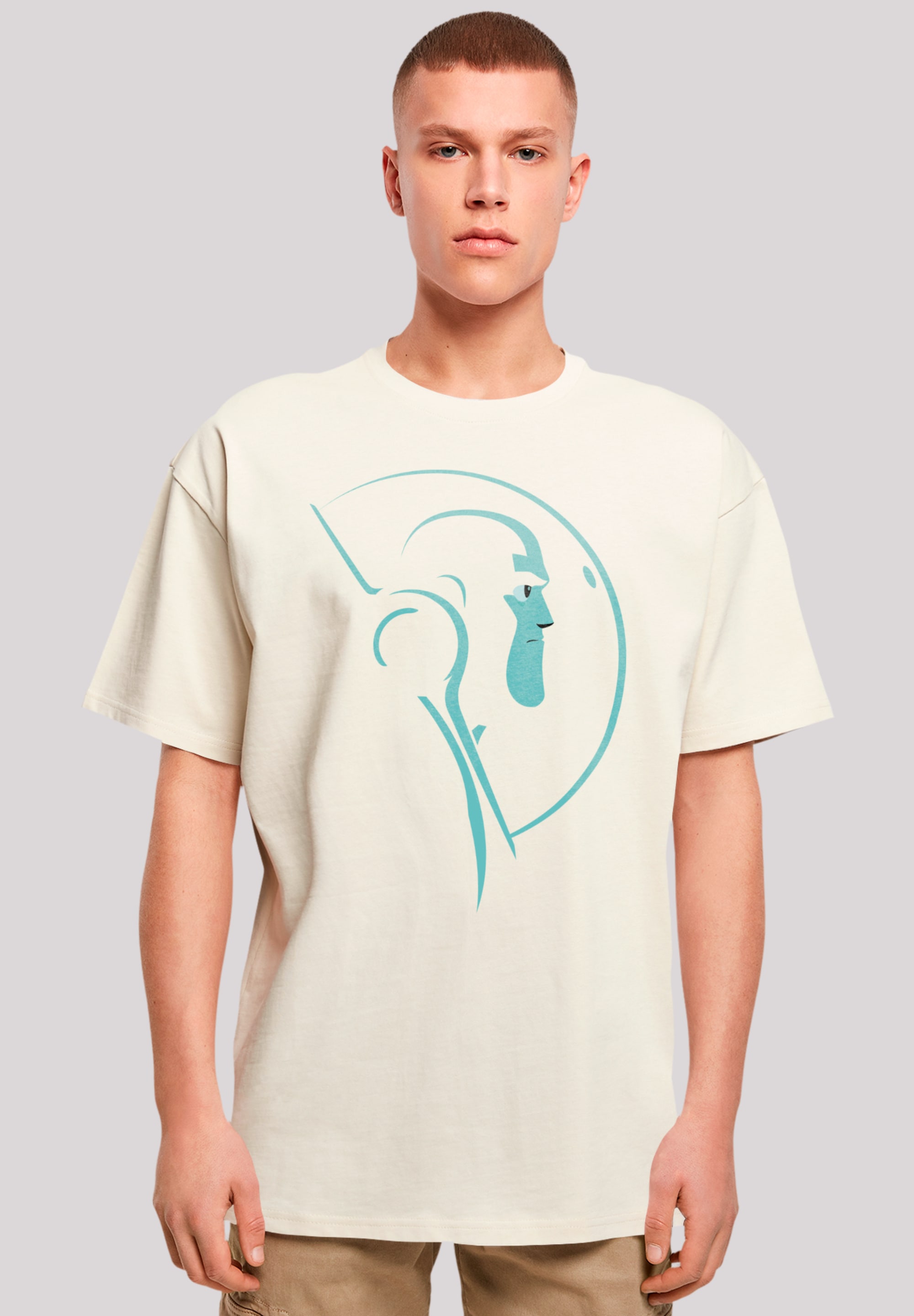 T-Shirt F4NT4STIC "Buzz Lightyear Space Helmet Stare", Damen, Gr. L, beige (sand), Obermaterial: 100% Baumwolle, oversize, Rundhals, ohne Bündchen, Shirts T-Shirt, Premium Qualität