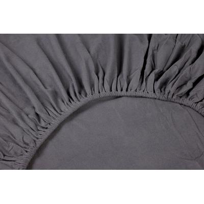 Spannbettlaken KAYORI "Showa", grau (anthrazit), B:160cm L:210cm, Flanell, Obermaterial: 55% Viskose, 45% Baumwolle, Laken, 100% Baumwolle-Flanell Image