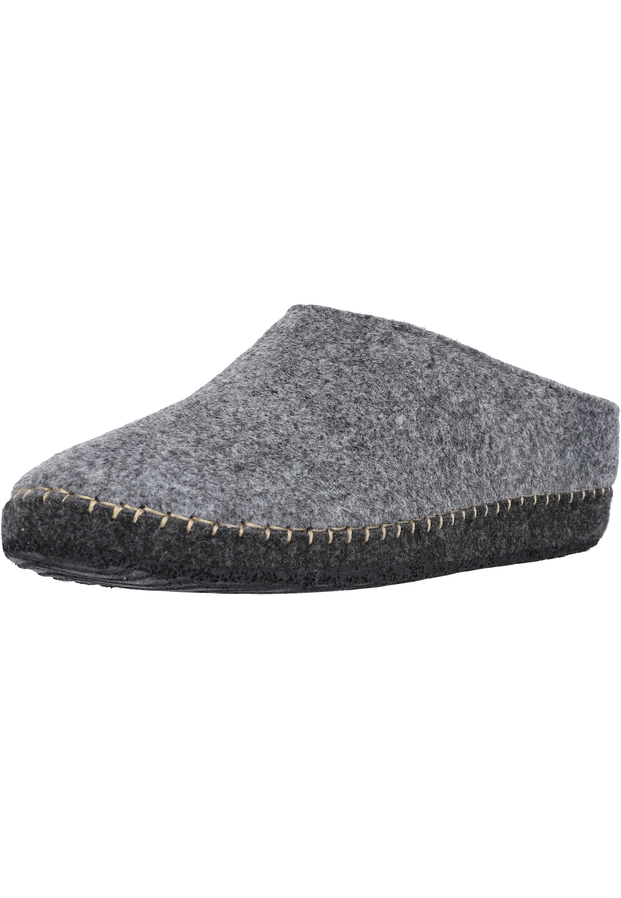 Hausschuh MOLS "Sinaka", Herren, Gr. 40, grau (hellgrau), Synthetik, Schuhe Hausschuh, im schlichten Design