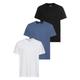 T-Shirt MAN'S WORLD "neue Farben", Herren, Gr. 52/54 (L), blau (weiß, jeansblau, schwarz), Single Jersey, Obermaterial: 100% Baumwolle. Obermaterial weiß: 100% Baumwolle, unifarben, Basic, normal, Rundhals, Kurzarm normaler Saum, Shirts, Kurzarm,...