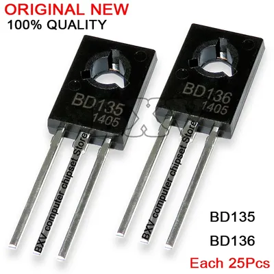 50pcs bd135 bd136 je 25pcs Transistor zu-126 ibuw pnp npn epi taktischer Trioden transistor Image