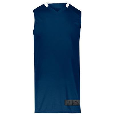 Augusta Sportswear 1730 Athletic Step-Back Basketball Jersey T-Shirt in Navy Blue/White size 3XL | Polyester
