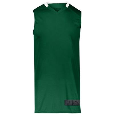 Augusta Sportswear 1730 Athletic Step-Back Basketball Jersey T-Shirt in Dark Green/White size XL | Polyester