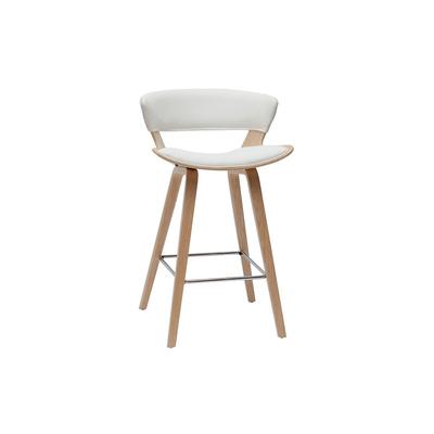 Design-Barhocker weiß und helles Holz H65 cm syrah Image
