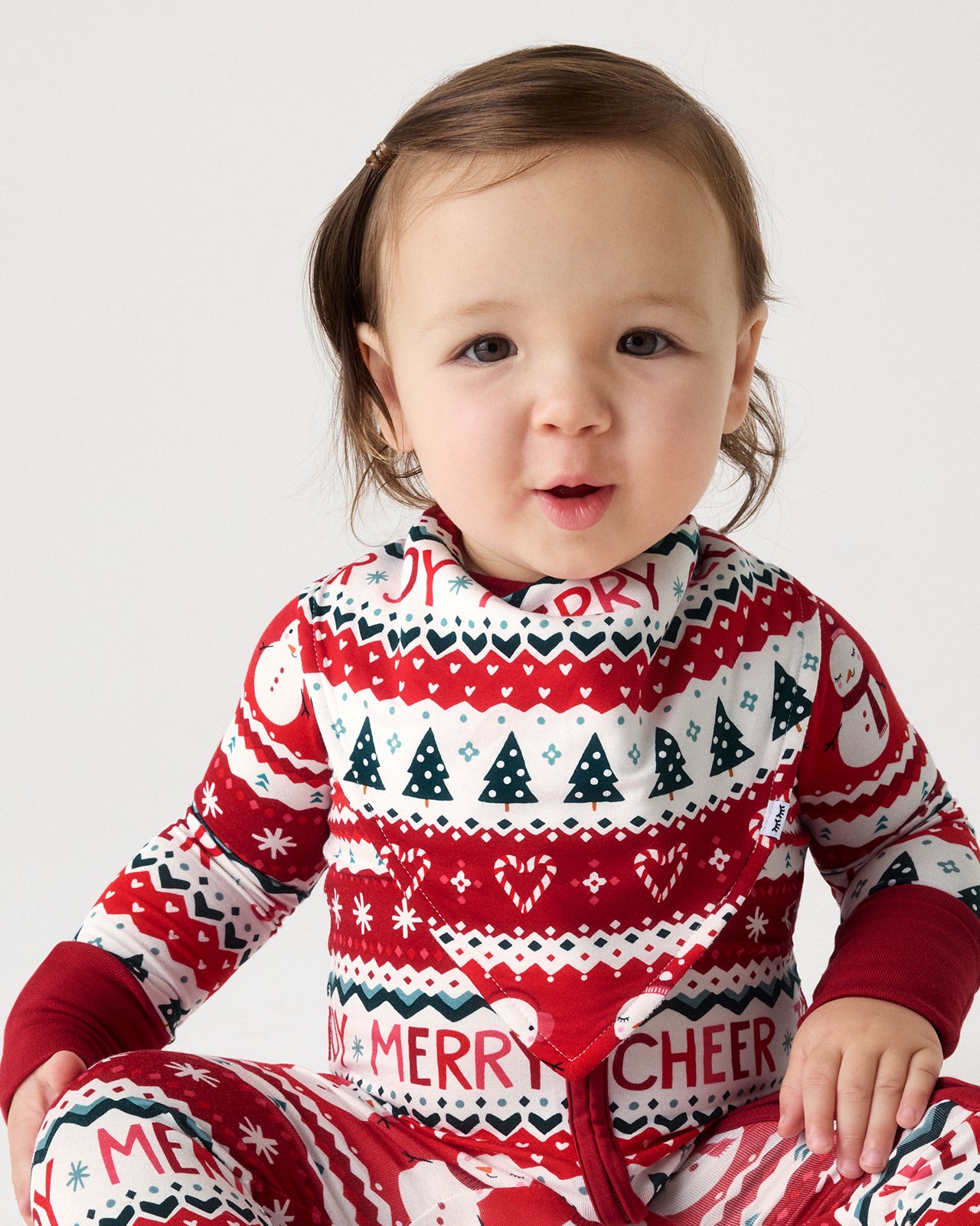 Festive Fair Isle Bamboo Bandana Bib - OSFA
