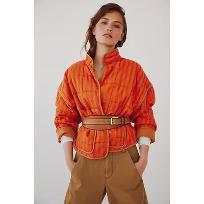 Chloe Jacket at Free People in Brick Red Combo, Size: Large