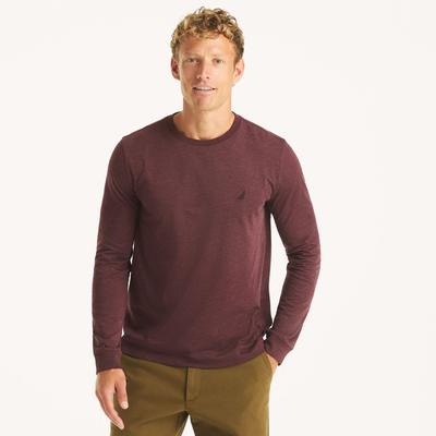 Nautica Men's Heather Crewneck Deck T-Shirt 610 (Glory Red), M
