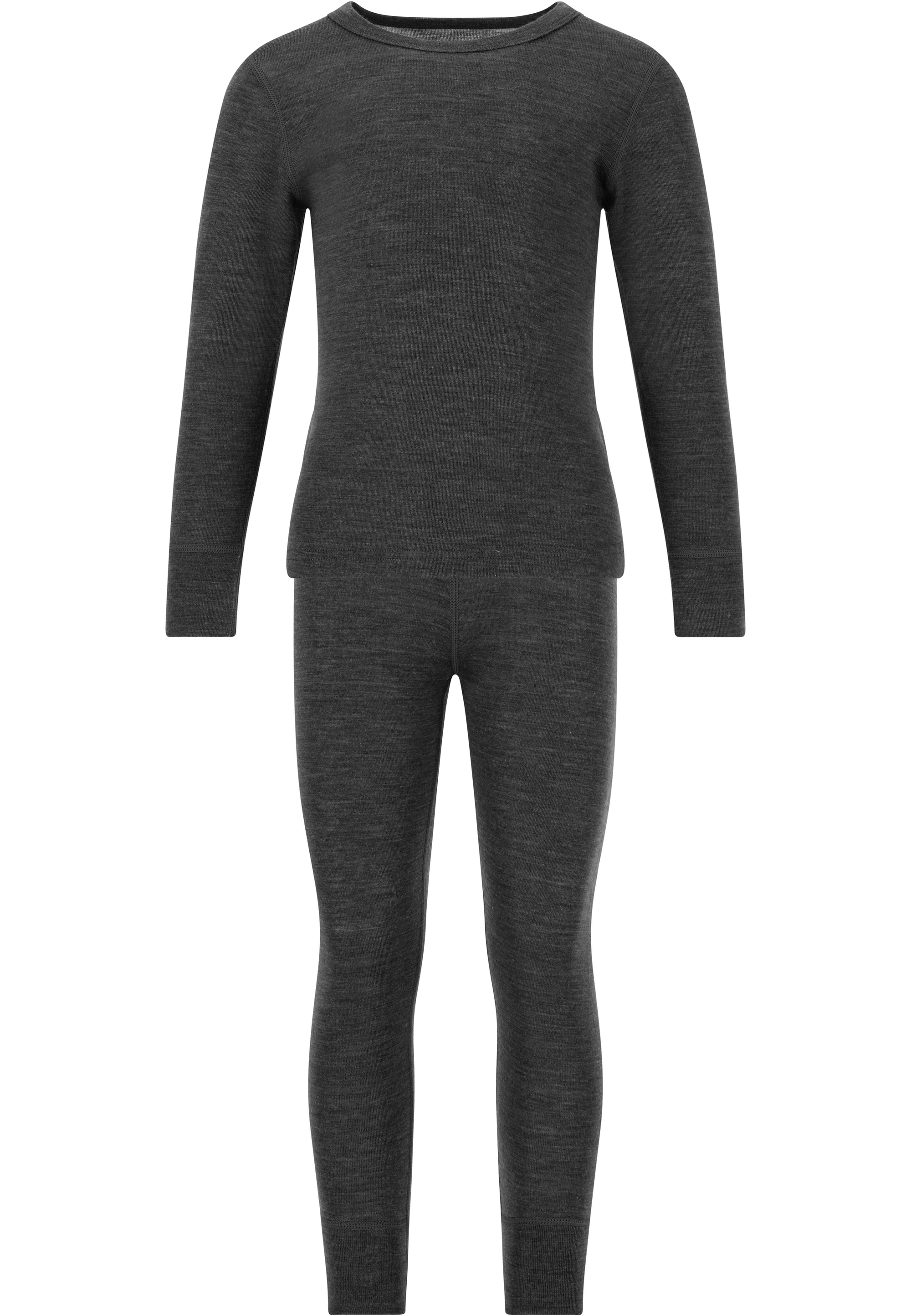 Funktionsshirt ZIGZAG "Cerro", Kinder, Gr. 110, schwarz (schwarz, meliert), 85% Wolle, 15% Lyocell, meliert, Shirts, mit funktionalen Naturmaterialien Image