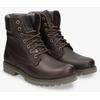 Schnürboots PANAMA JACK, Herren, Gr. 42, braun (dunkelbraun used), Nappaleder, casual, Schuhe, Blockabsatz, Schnürstiefelette, Outdoorschuh mit Ziernähten