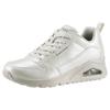 Sneaker SKECHERS "UNO-GALACTIC GAL", Damen, Gr. 36, weiß (sanftes weiß), Lederimitat, metallic, schimmernd, sportlich, Schuhe, Freizeitschuh, Keilsneaker, Schnürschuh mit Skech Air Ausstattung