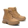 Schnürstiefelette TIMBERLAND "ROXIE LANE MID LACE UP BOOT", Damen, Gr. 39,5, braun (wheat full grain), Leder, sportlich, Schuhe, Winterschuhe, Winterstiefel, Schnürboots, Winterboots