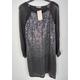 Monsoon Sequin Embellished Shift Dress Charcoal New Size: 10