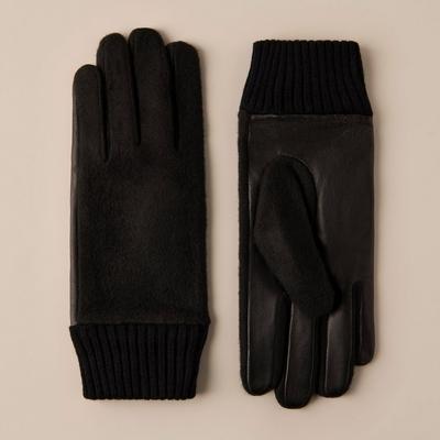 Lucky Brand Wool Leather Glove - Women's Accessories Gloves in Black, Size S/M