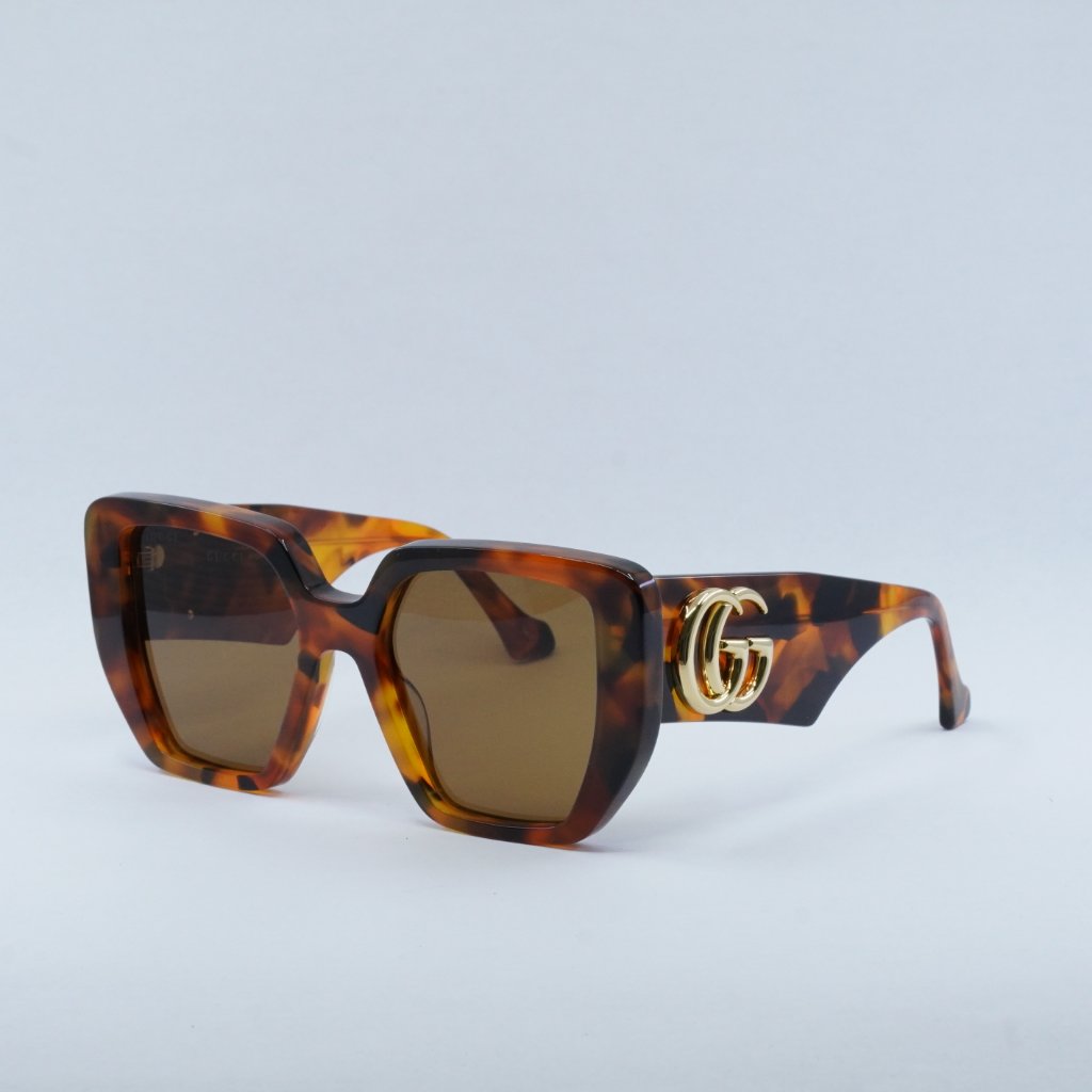 Gucci Accessories | Gucci Gg0956s 007 Sunglasses Havana Square Frame, Brown Lenses | Color: Brown | Size: 54 - 19 - 145