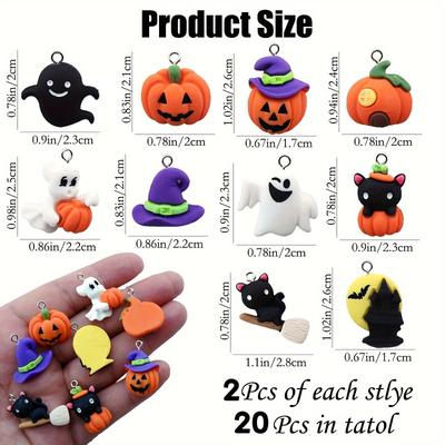 TEMU 20pcs Charm Set - 3d Cartoon Resin Pendants For Diy Jewelry, Cute Accessories For Necklaces, Earrings, Keychains & Bracelets