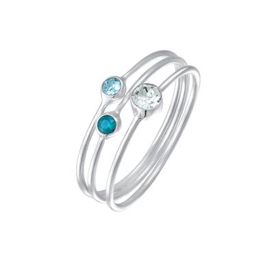 Elli 3er Set Stacking Zart Kristalle 925 Silber 56 Damen Image