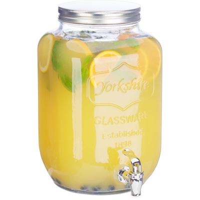 Getränkespender 8 l, Glas, Zapfhahn, Retro Saftspender Gastro, Vintage Limonadenspender Image