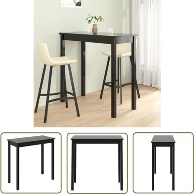 Homemiyn - The Living Store Bartisch mdf Schwarz 115×55×107 cm - Esstisch - Bartisch - Stehtisch Image