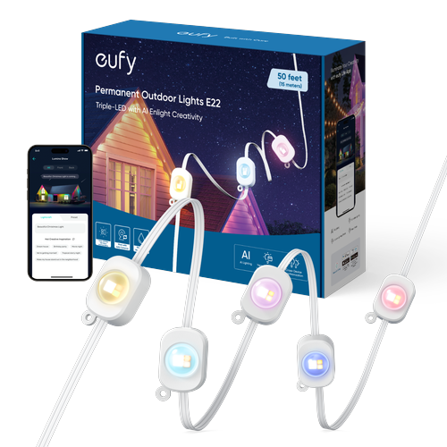 eufy Permanent Outdoor Lights E22（50ft with 30 lights）