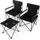 Set di 2 Sedie da Giardino e Tavolo, Sedia Ergonomica Pieghevole e Portatile con Tavolo,