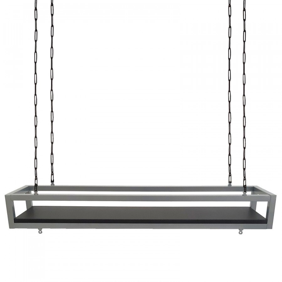 Hängendes Deckenregal FLOWERS 115 cm SCHWARZ GRAU mit Ketten für Blumen Vertikaler Flaschenhalter aus Glas für den Garten, Bar, Küche von Yelloo Image