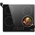 Karinear - Piano Cottura a Induzione Elettrico, 60cm Piastra con 4 fuochi, Piani Cottura a Spina