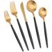 Everly Quinn 30-Piece Stainless Steel Silverware Set yellow/blackStainless Steel in Bronze | 20 | Wayfair A07B7A841312417A85447F166087B73B