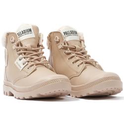 Winterboots PALLADIUM "PAMPA HI SNOW WARM", Damen, Gr. 43, beige (beige tan), Leder, sportlich, Schuhe, Winterschuhe, Winterstiefel, Snowboots, wasserabweisend & gefüttert
