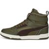 Sneaker PUMA "RBD GAME WTR", Damen, Gr. 47, grün (deep olive, schwarz chocolate, puma team gold), Leder, sportlich, Schuhe, Sneakerboots, Winterschuhe