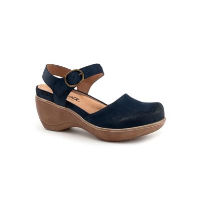 Wide Width Women's Mabelle Dressy Mule by SoftWalk in Navy Suede (Size 8 W)