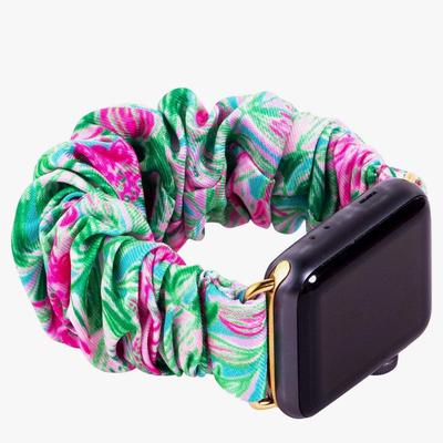 Lilly Pulitzer Accessories | Lilly Pulitzer Scrunchie Apple Watch Band (Coming In Hot) | Color: Green/Pink | Size: Os