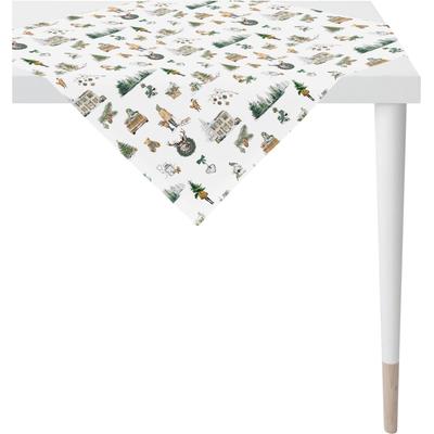 Tischdecke APELT "5821", grün (grün, weiß), B:88cm L:88cm, Baumwolle, Polyester, Tischdecken Image