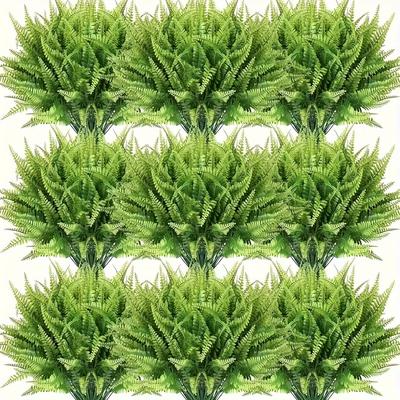 TEMU Of Artificial Boston Ferns Uv Protection Artificial Plants Outdoor Ferns Hanging Planting Front Porch Garden Farmhouse Decor