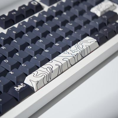 TEMU 4-pack White Line Art Keycaps, Esc, Space, Enter, Hot Sublimation, Original Height Pbt, Mechanical Keyboard Compatible, Minimalist Style, Xda Height