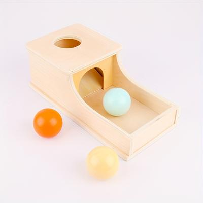 TEMU 2-in-1 Wooden Toy - Rotating Drum & Color Sorting , Gift For Kids, Christmas &