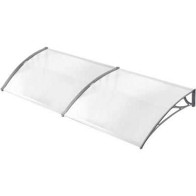 Uisebrt - Vordach für Haustür 300 x 100 cm - Transparent Polycarbonat Pultvordach Überdachung 5 mm, Image