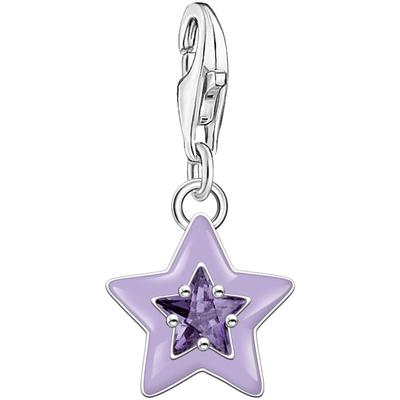 Charm Stern THOMAS SABO "mit Steinen und Kaltemaille, 2039-041-13, 2043-496-7, 2044-041-14", bunt (silberfarben, violett